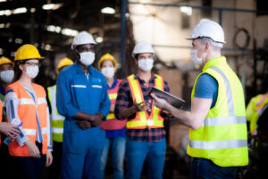 health and safety engineers and community health workers dealing with public health